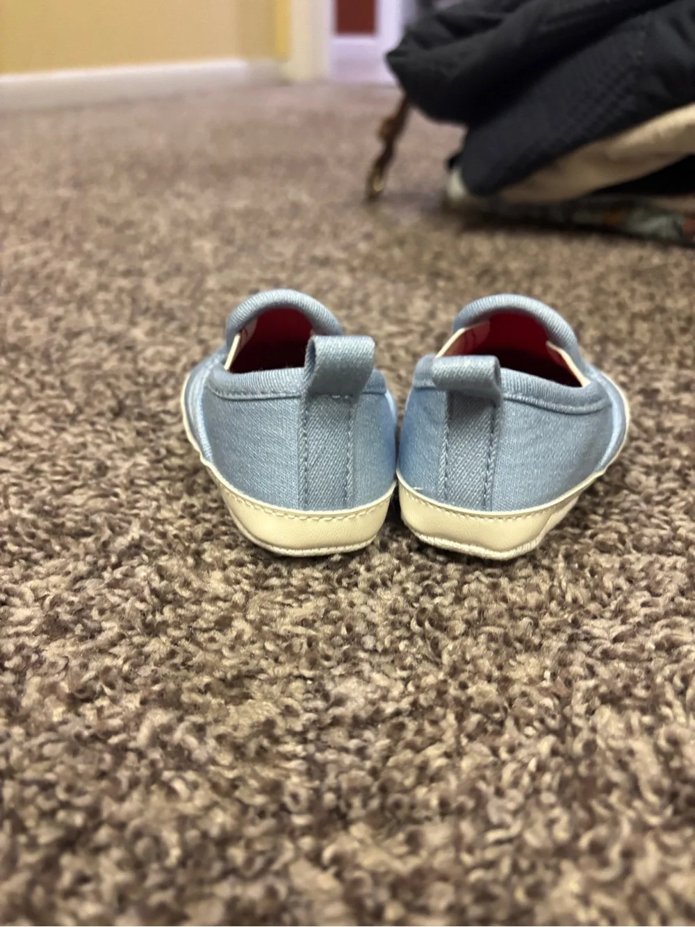 Carter's Baby Slip-On Shoes in Light Blue with Red Insole